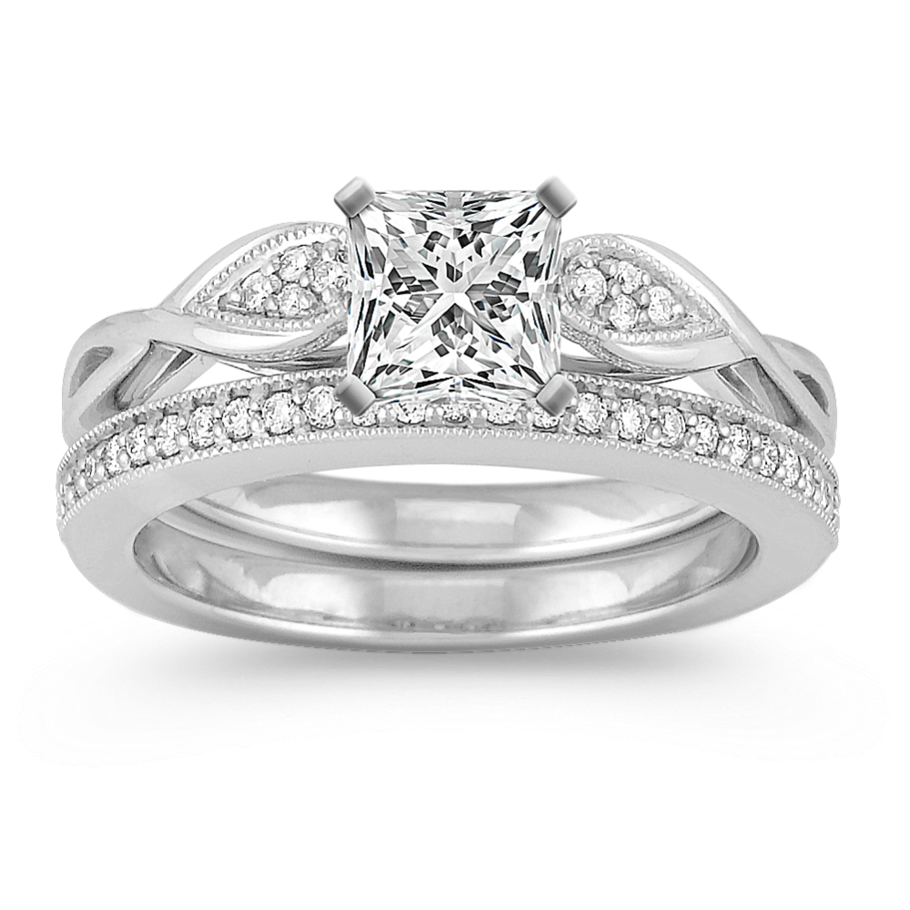 0.91 ct. Natural Diamond Engagement Ring in White Gold