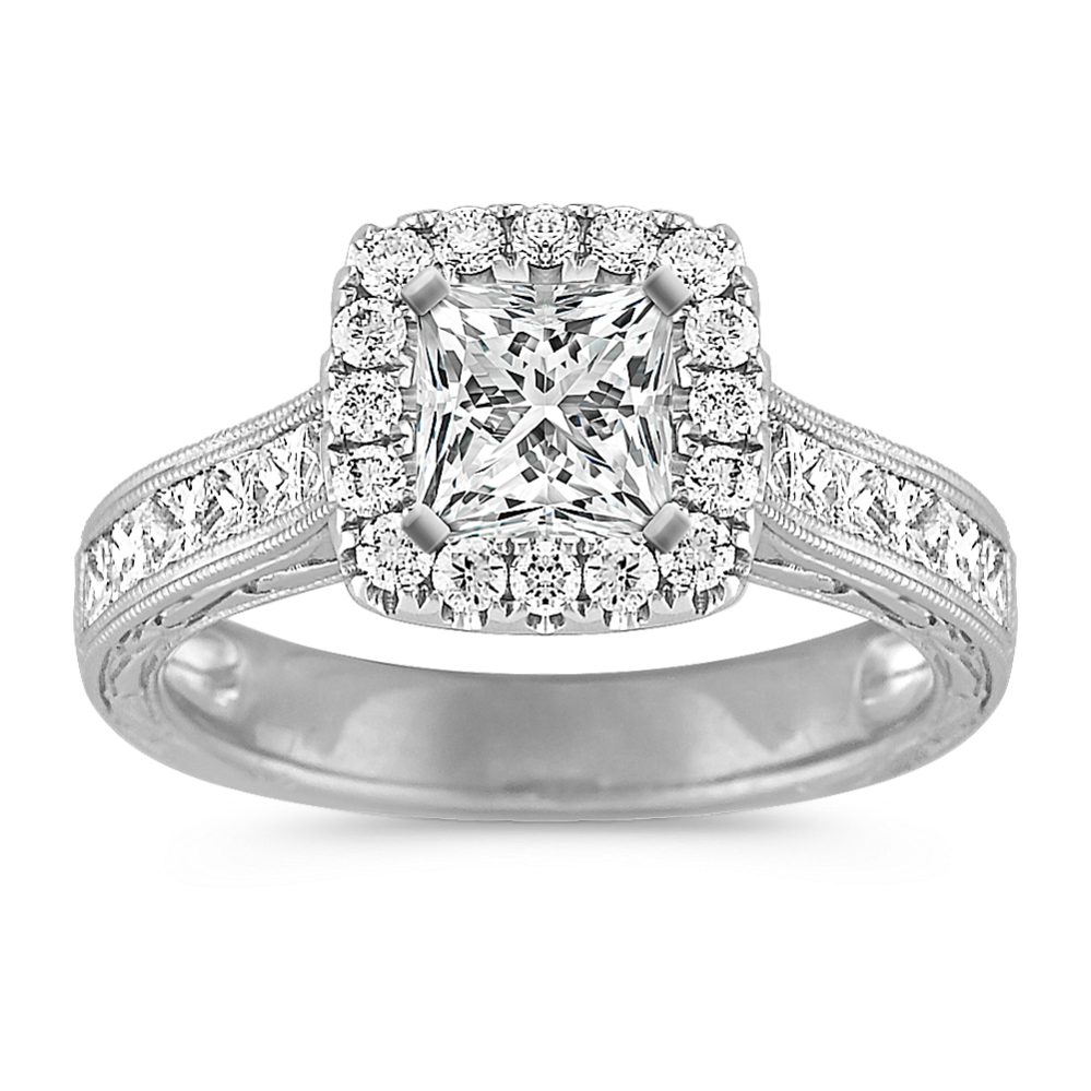Caserta Halo Engagement Ring