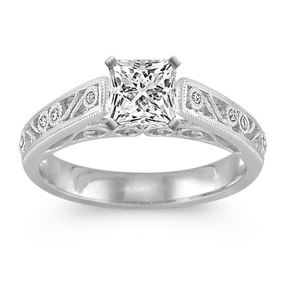 Vintage Diamond Engagement Ring with Bezel Setting