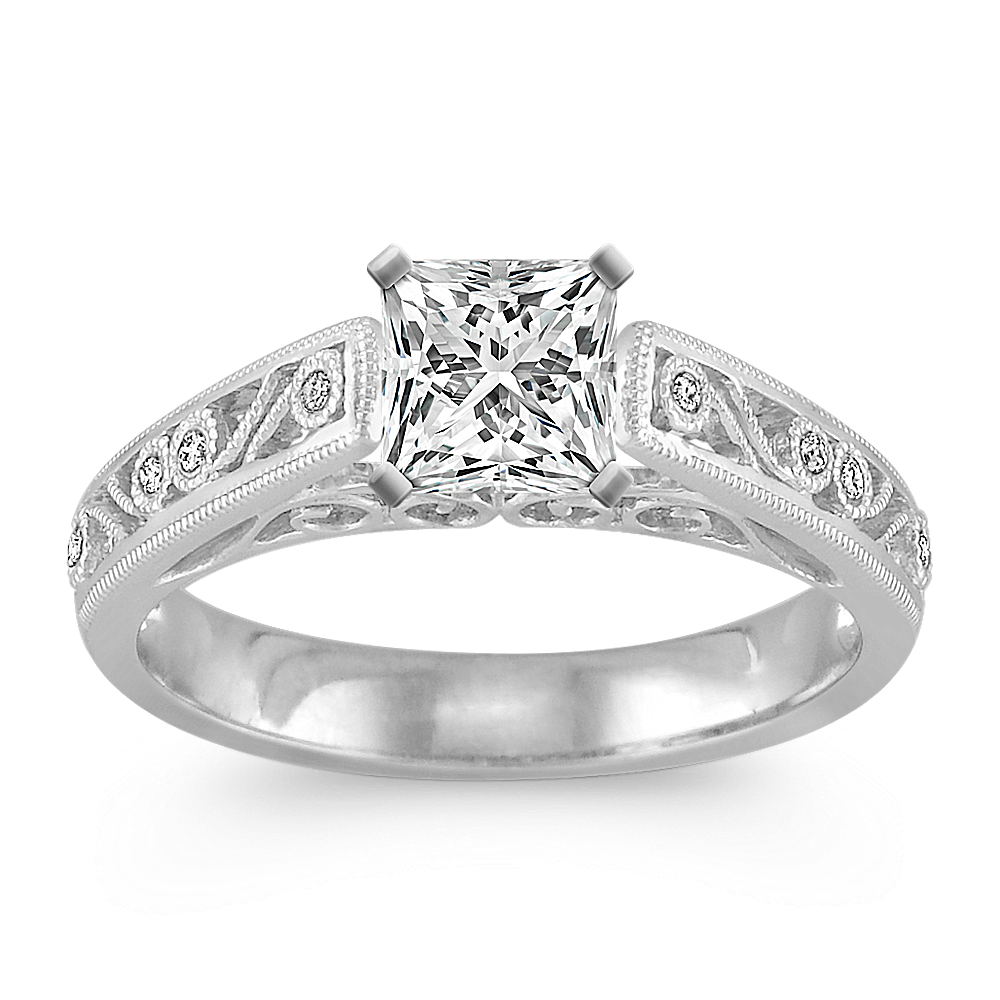 Scrollwork Cathedral Engagement Ring