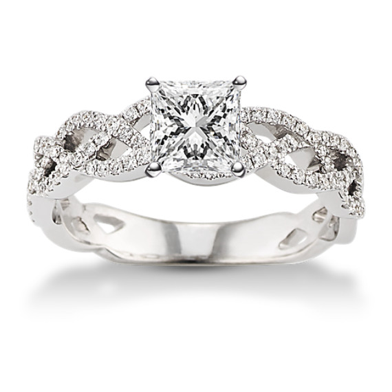 Lyon Infinity Engagement Ring in White Gold | Shane Co.
