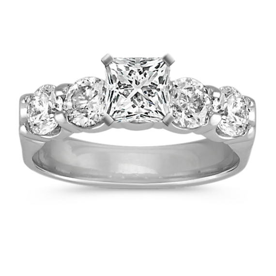 Eternal Round Natural Diamond Five-Stone Platinum Engagement Ring