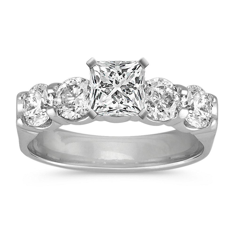 Eternal Round Diamond Five-Stone Platinum Engagement Ring