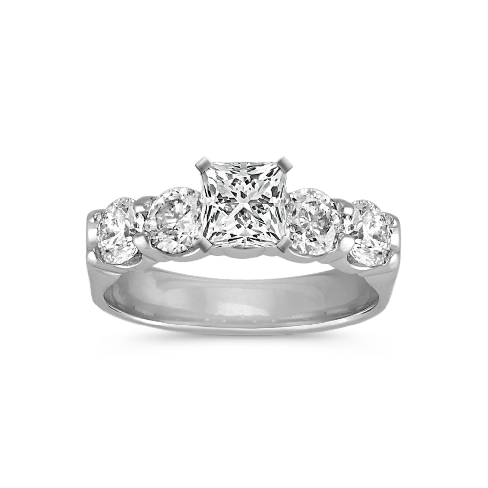 Eternal Round Natural Diamond Five-Stone Platinum Engagement Ring