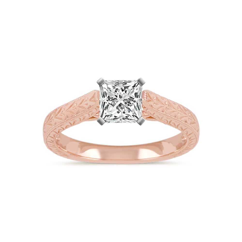 Impression Cathedral Engagement Ring in 14k Rose Gold
