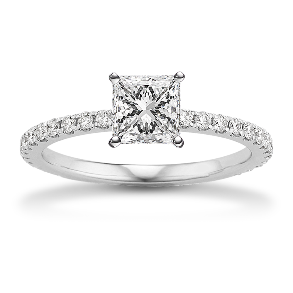 Darcy Diamond Pave Engagement Ring in Platinum
