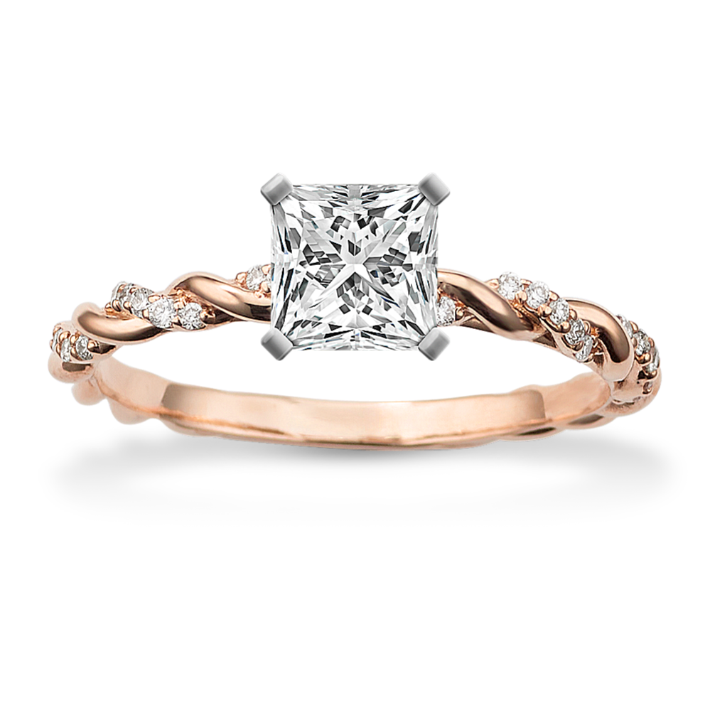 Diamond Twist Engagement Ring Setting Price