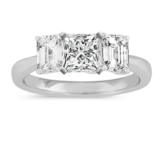 Classic Emerald Cut Natural Diamond Engagement Ring