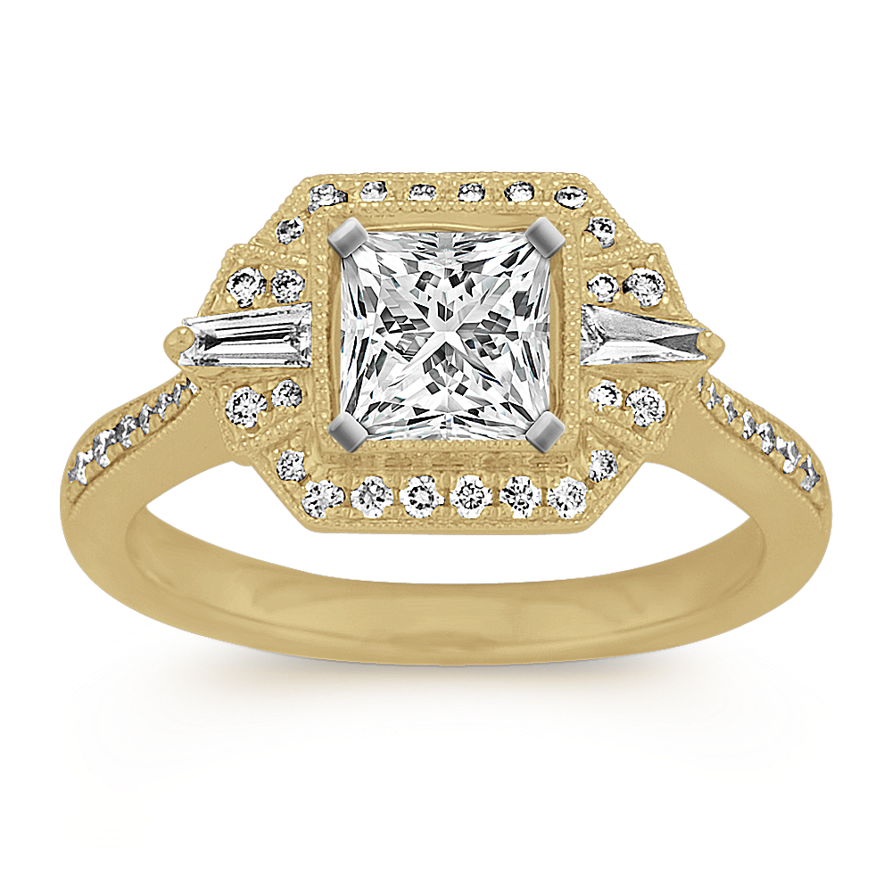 0.91 ct. Natural Diamond Engagement Ring in Yellow Gold