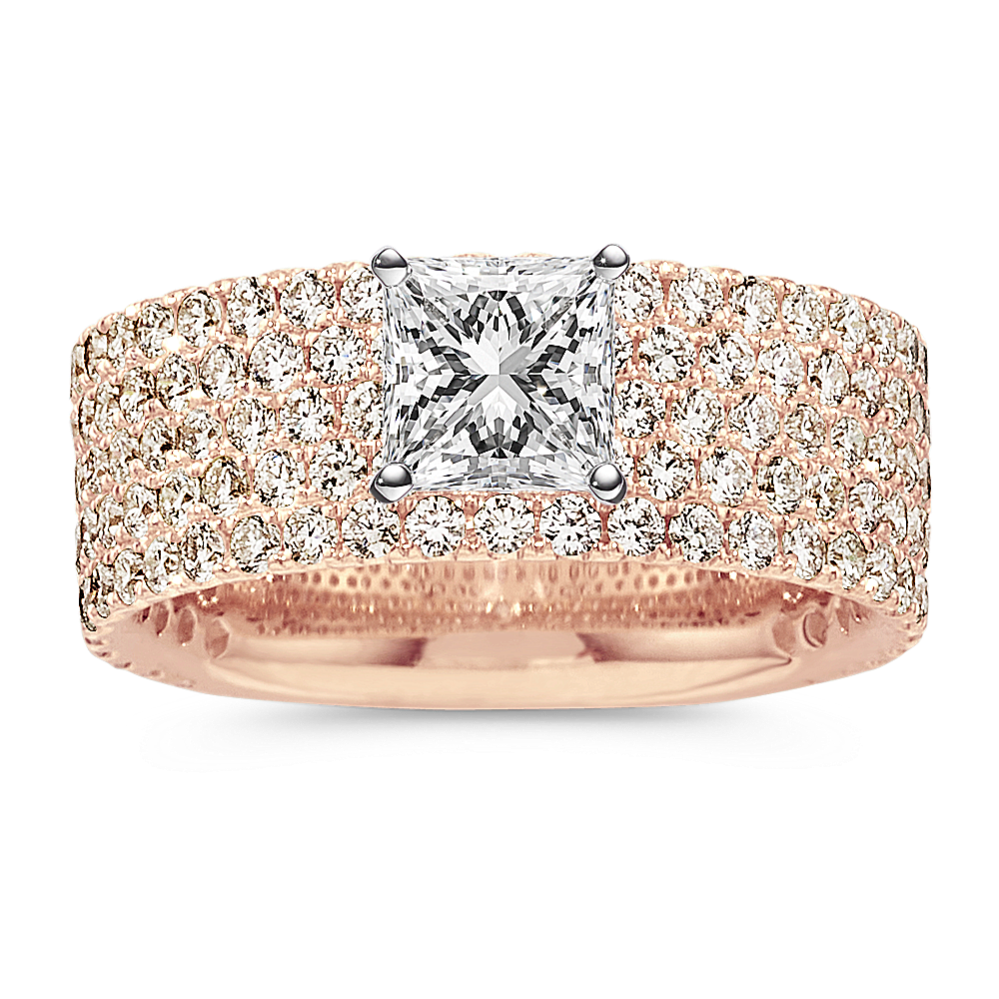 Charlotte Five-Row Diamond Pave Engagement Ring