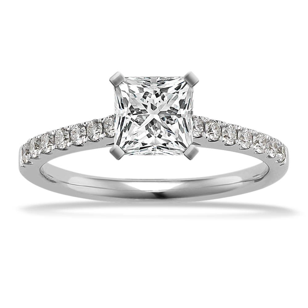 1.11 ct. Natural Diamond Engagement Ring in White Gold