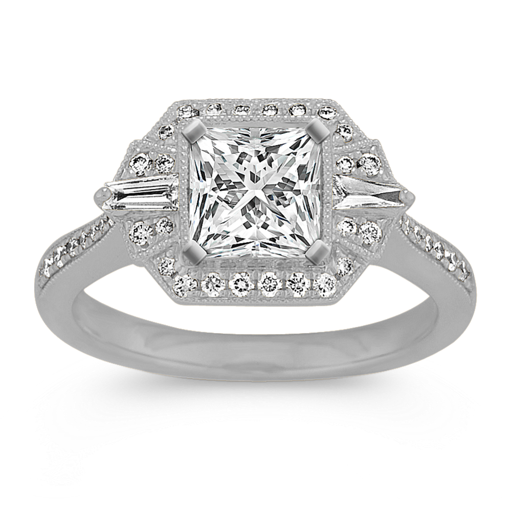 1.19 ct. Natural Diamond Engagement Ring in White Gold