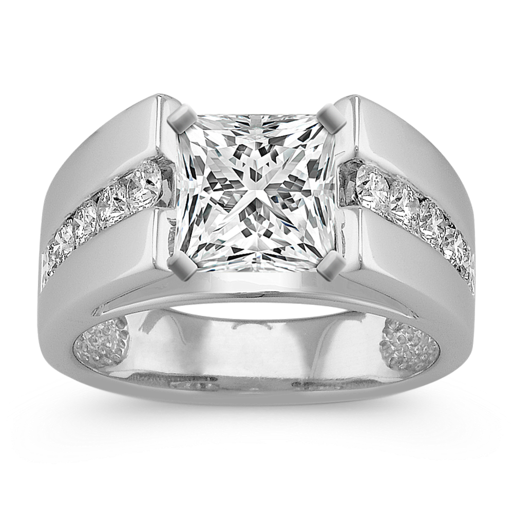 Channel-Set Round Diamond Cathedral Engagement Ring | Shane Co.