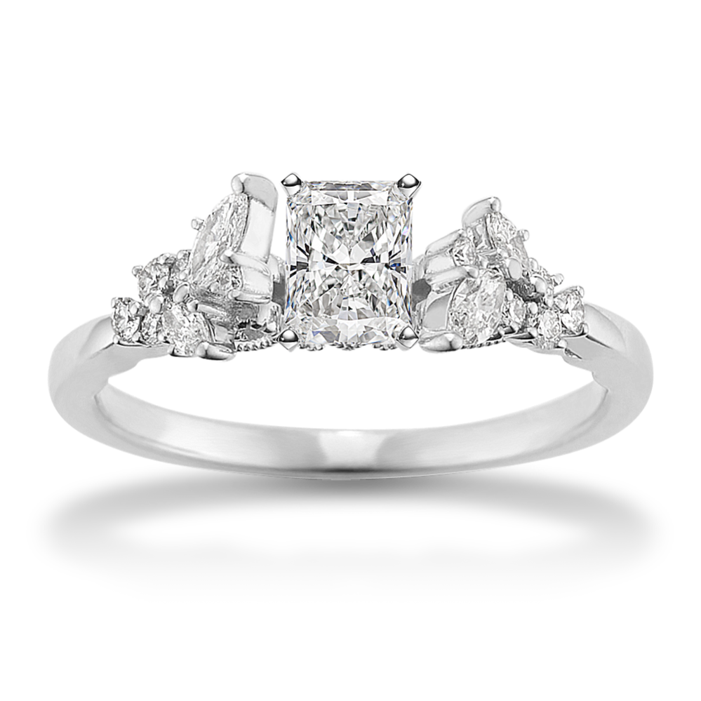 0.72 ct. Natural Diamond Engagement Ring in White Gold