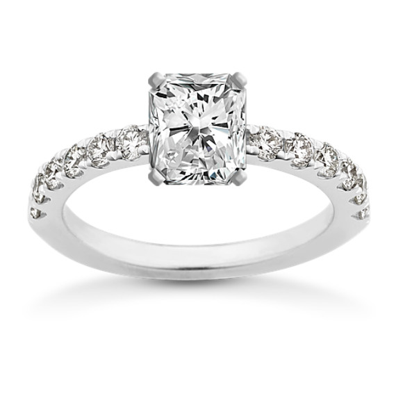 Summit Diamond Engagement Ring with Pave Setting