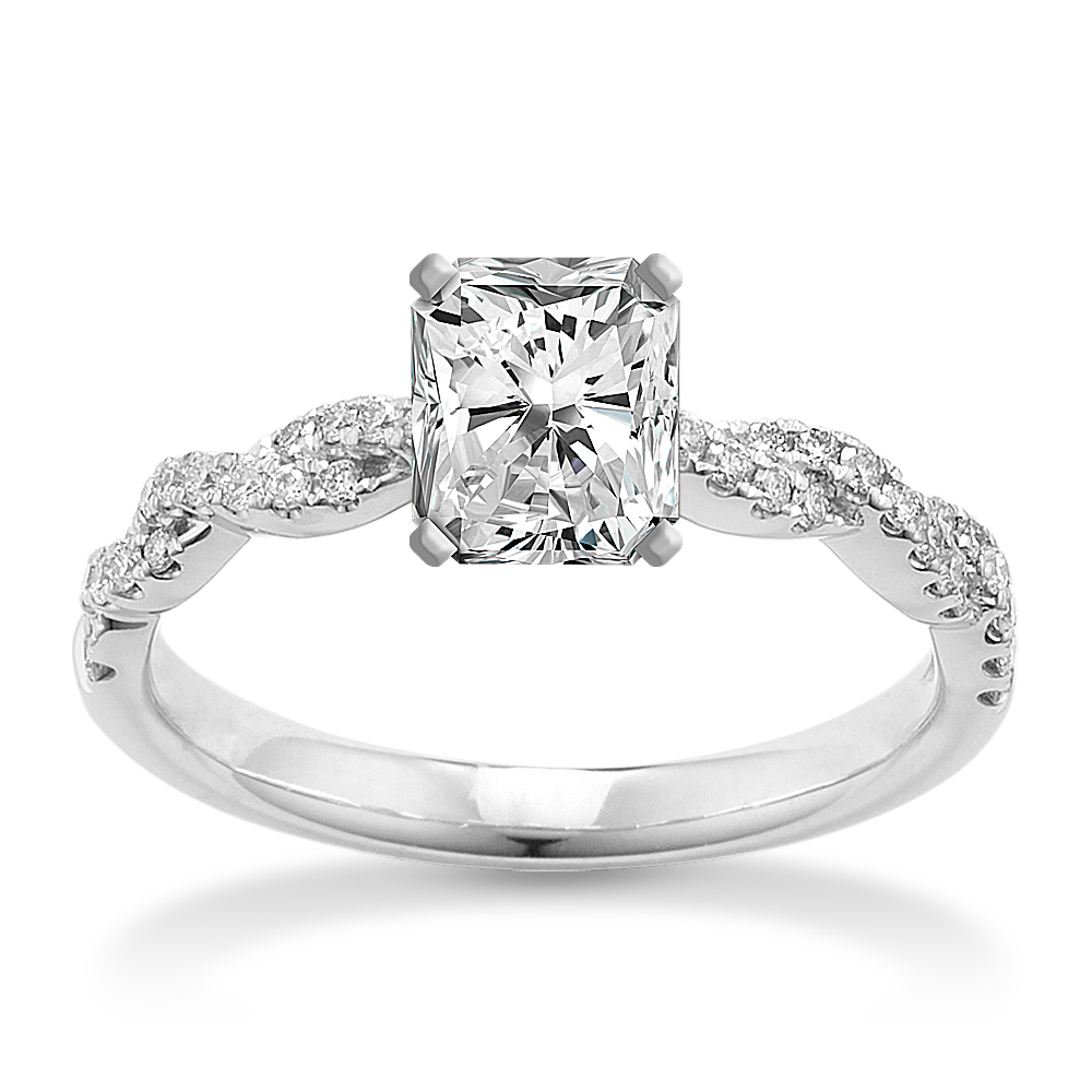 Lace Diamond Infinity Engagement Ring with Pave-Setting
