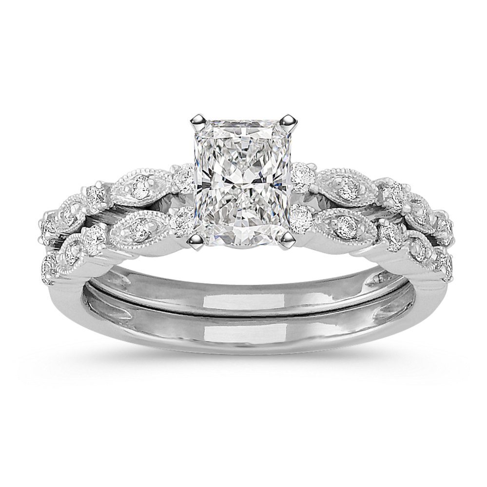 Round Diamond Wedding Set