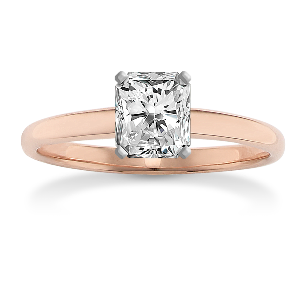 0.91 ct. Natural Diamond Engagement Ring in Rose Gold