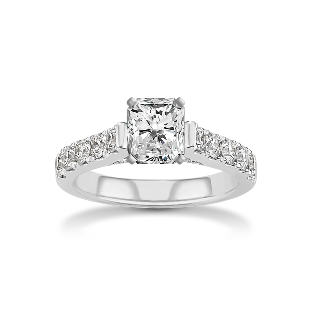 Classic Cathedral Natural Diamond Engagement Ring