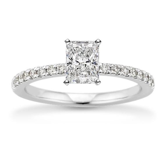 Vista Diamond Pave Engagement Ring in Platinum