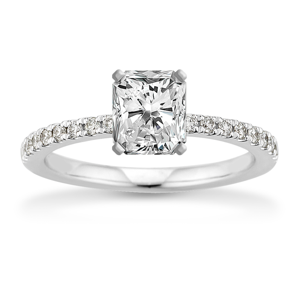Vista Pave Engagement Ring in Platinum