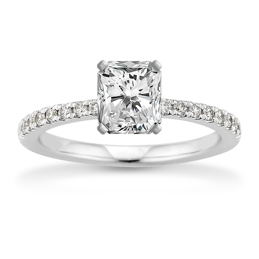 Vista Diamond Pave Engagement Ring in Platinum