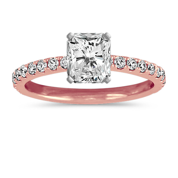 Pave-Set Diamond Engagement Ring in 14k Rose Gold