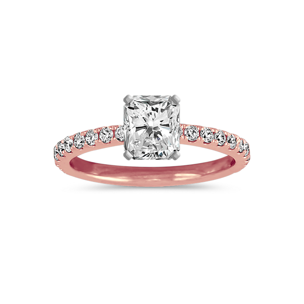 Pave Set Diamond Engagement Ring In 14k Rose Gold Shane Co