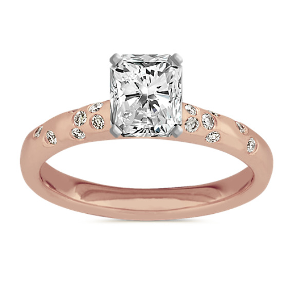 Stardust Diamond Engagement Ring in 14k Rose Gold