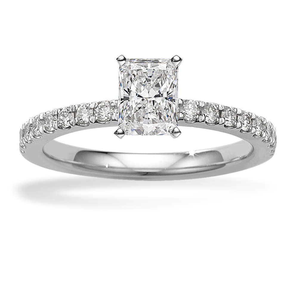 Vista Diamond Pave Engagement Ring in Platinum