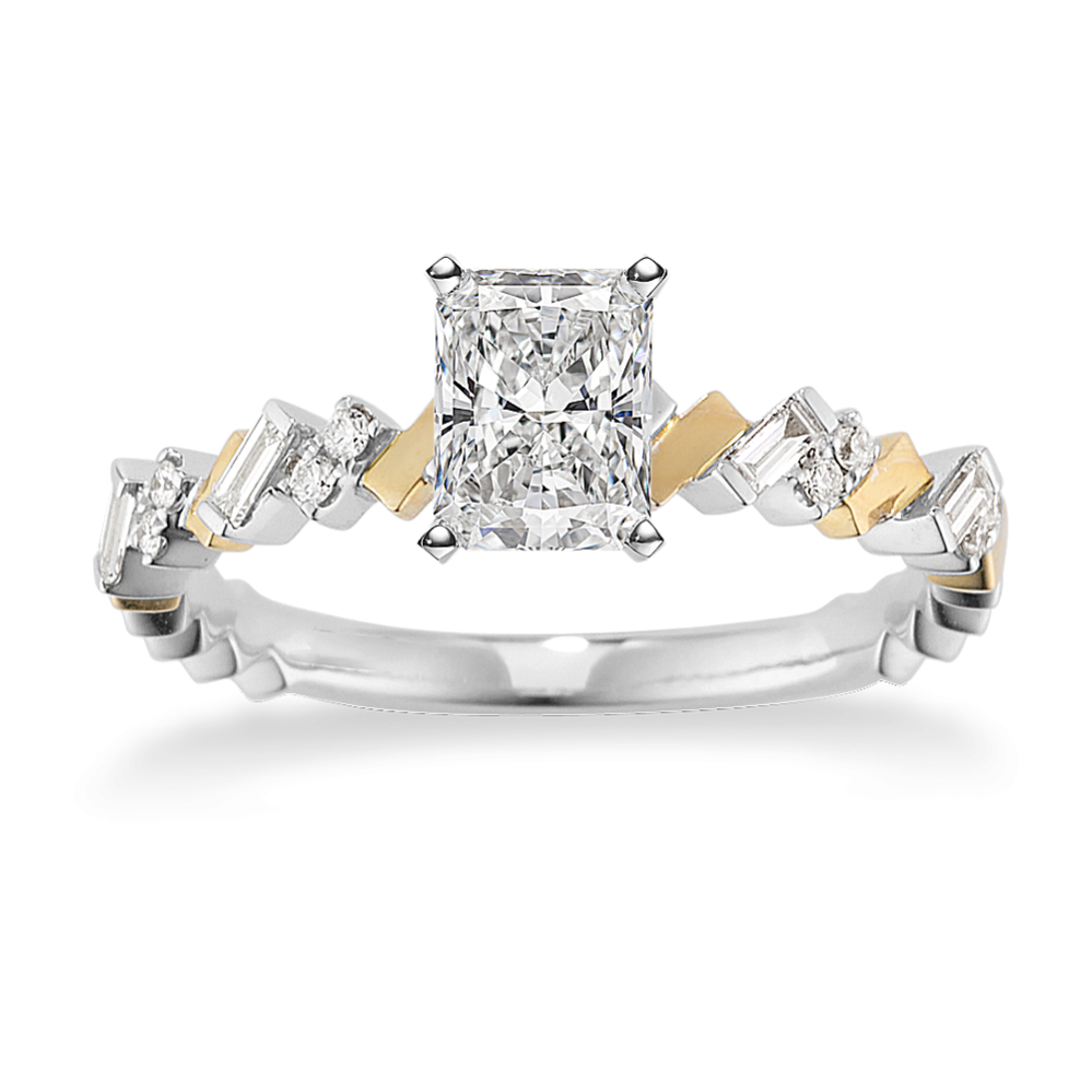 Geometric Cascade Engagement Ring