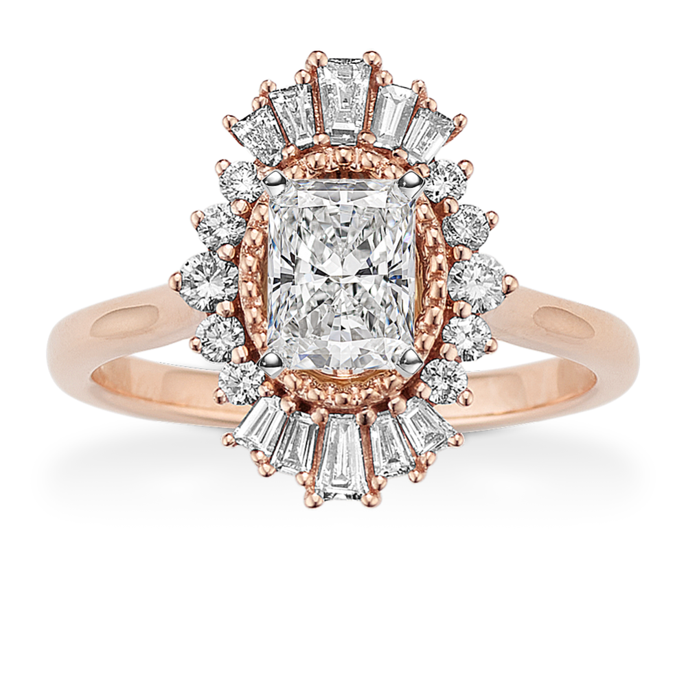 Arabesque Halo Engagement Ring