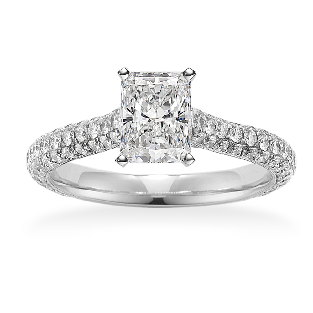 Marjorie Cathedral Engagement Ring in Platinum