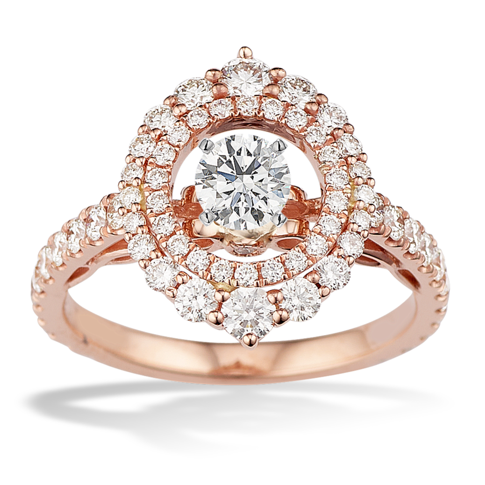 Opulence Double Halo Engagement Ring