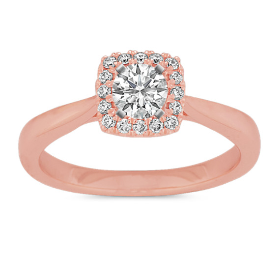 Classic Diamond Engagement Ring in 14K Rose Gold with Brilliant Round Diamond
