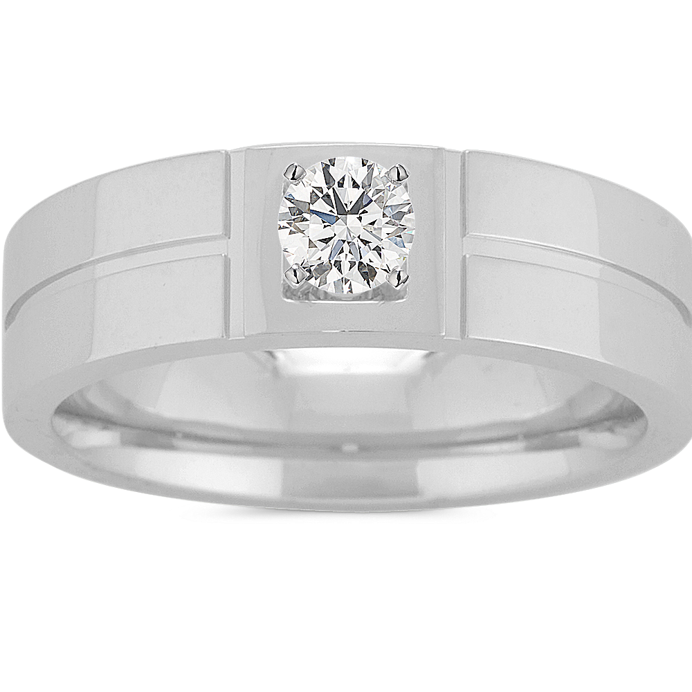 ChooseYourGemstone White Gold Mens Ring (5.5mm) Shane Co.