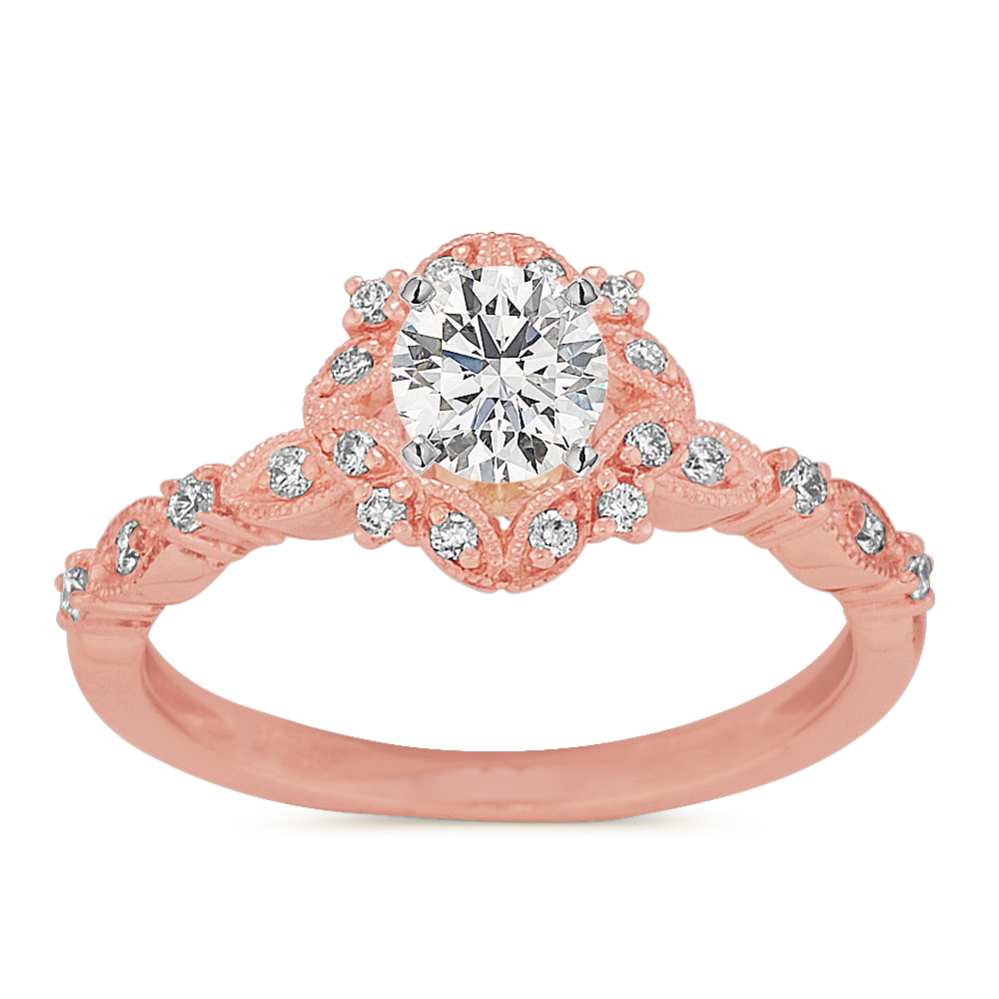 Cecelia Halo Engagement Ring for 0.30 ct Round