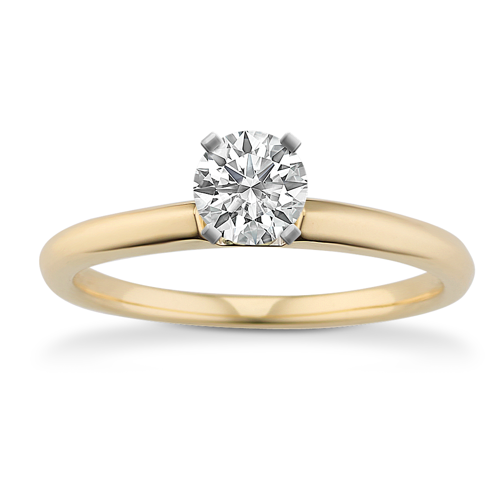 0.35 ct. Natural Diamond Engagement Ring in Yellow Gold