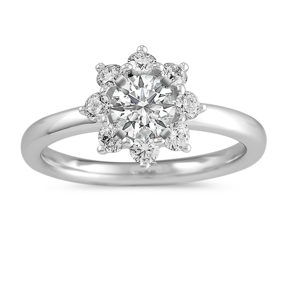 0.37 ct. Natural Diamond Engagement Ring in White Gold