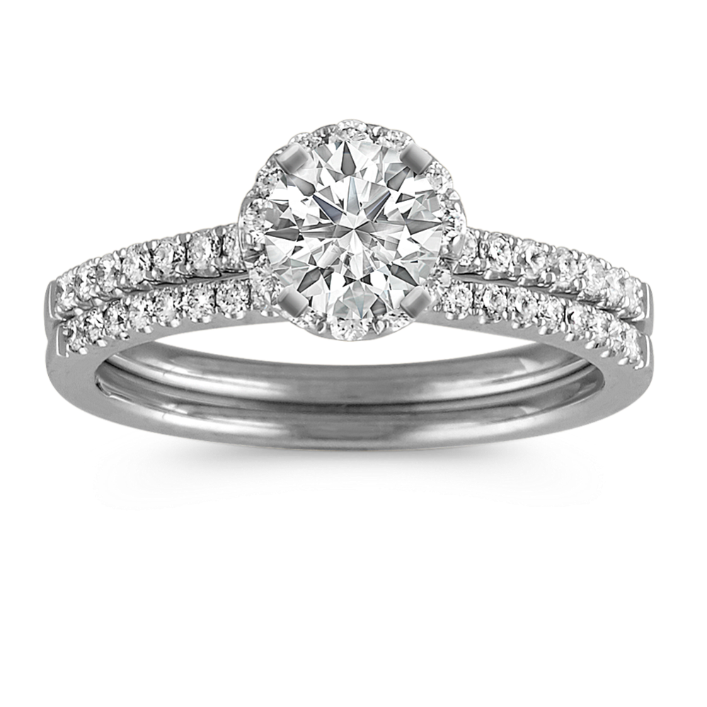 0.4 ct. Natural Diamond Engagement Ring in White Gold