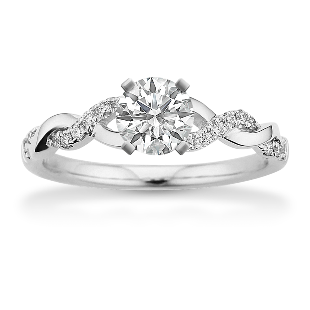 0.45 ct. Natural Diamond Engagement Ring in White Gold