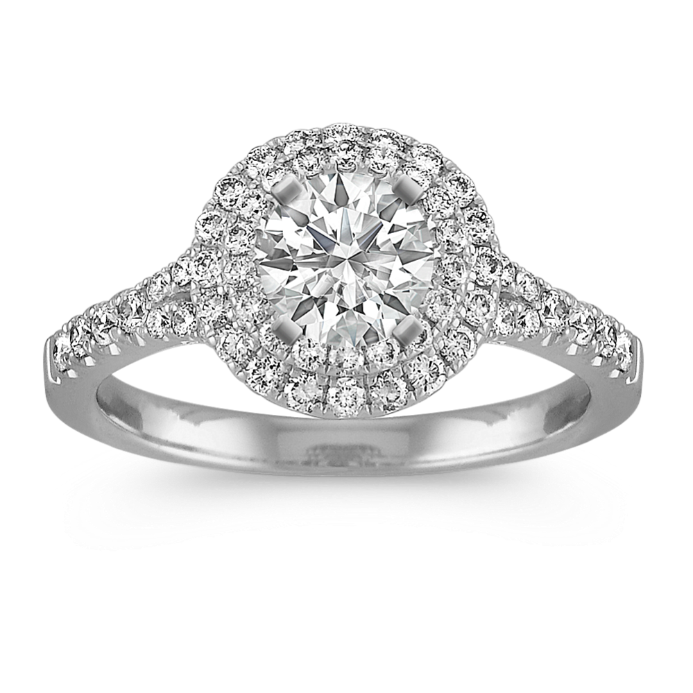 Della Double Halo Engagement Ring (Round)