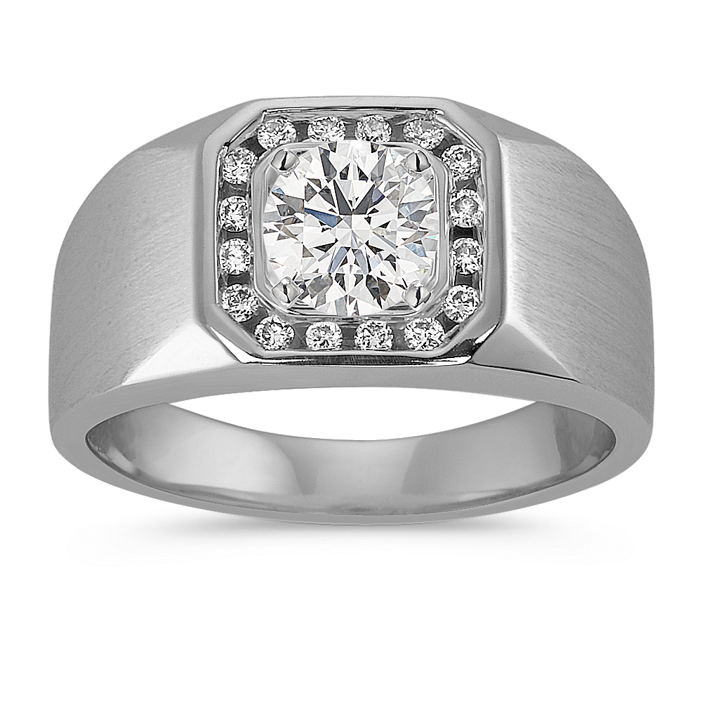 ChannelSet Halo Mens Engagement Ring (4.2mm) Shane Co.
