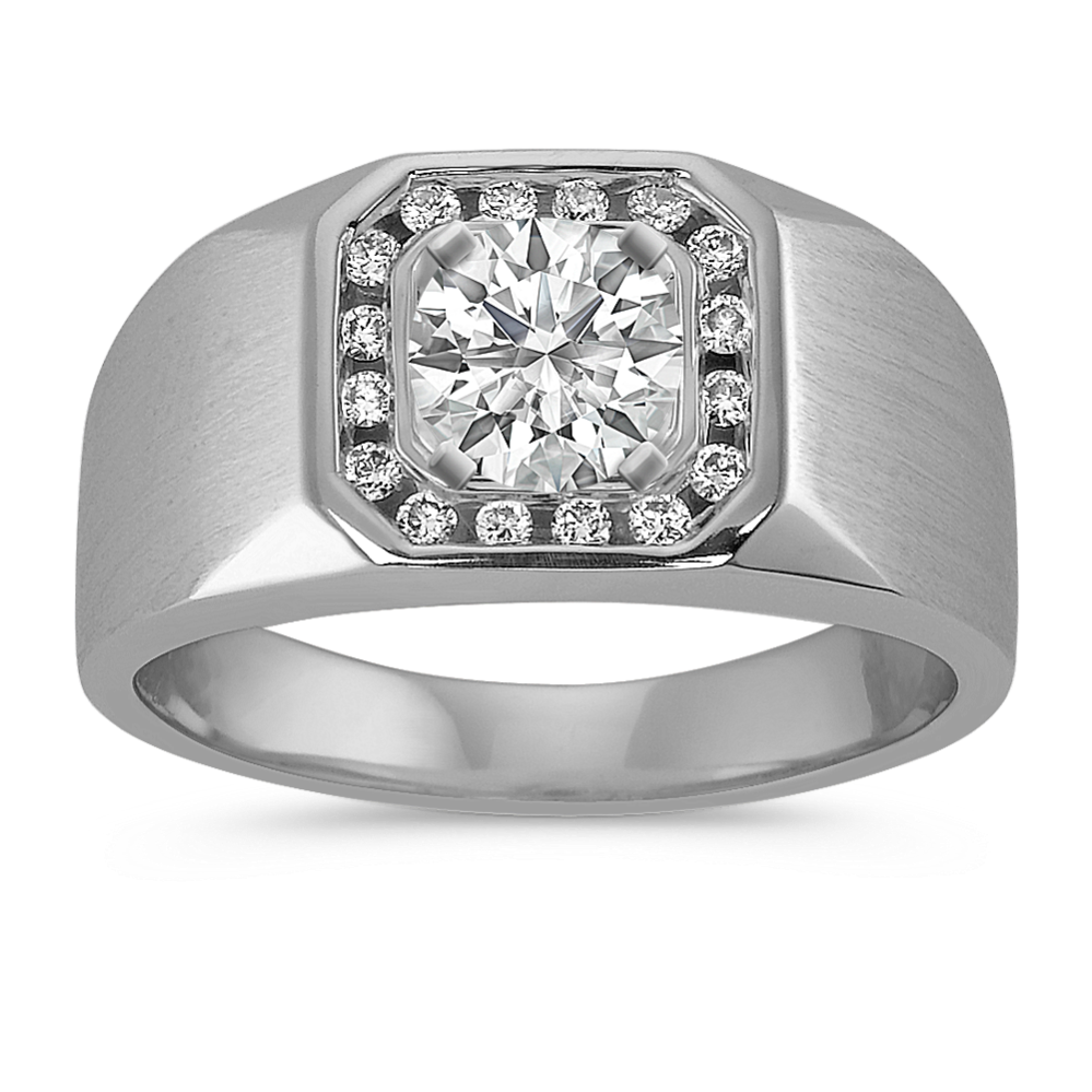 Channel-Set Halo Mens Engagement Ring (4.2mm) | Shane Co.