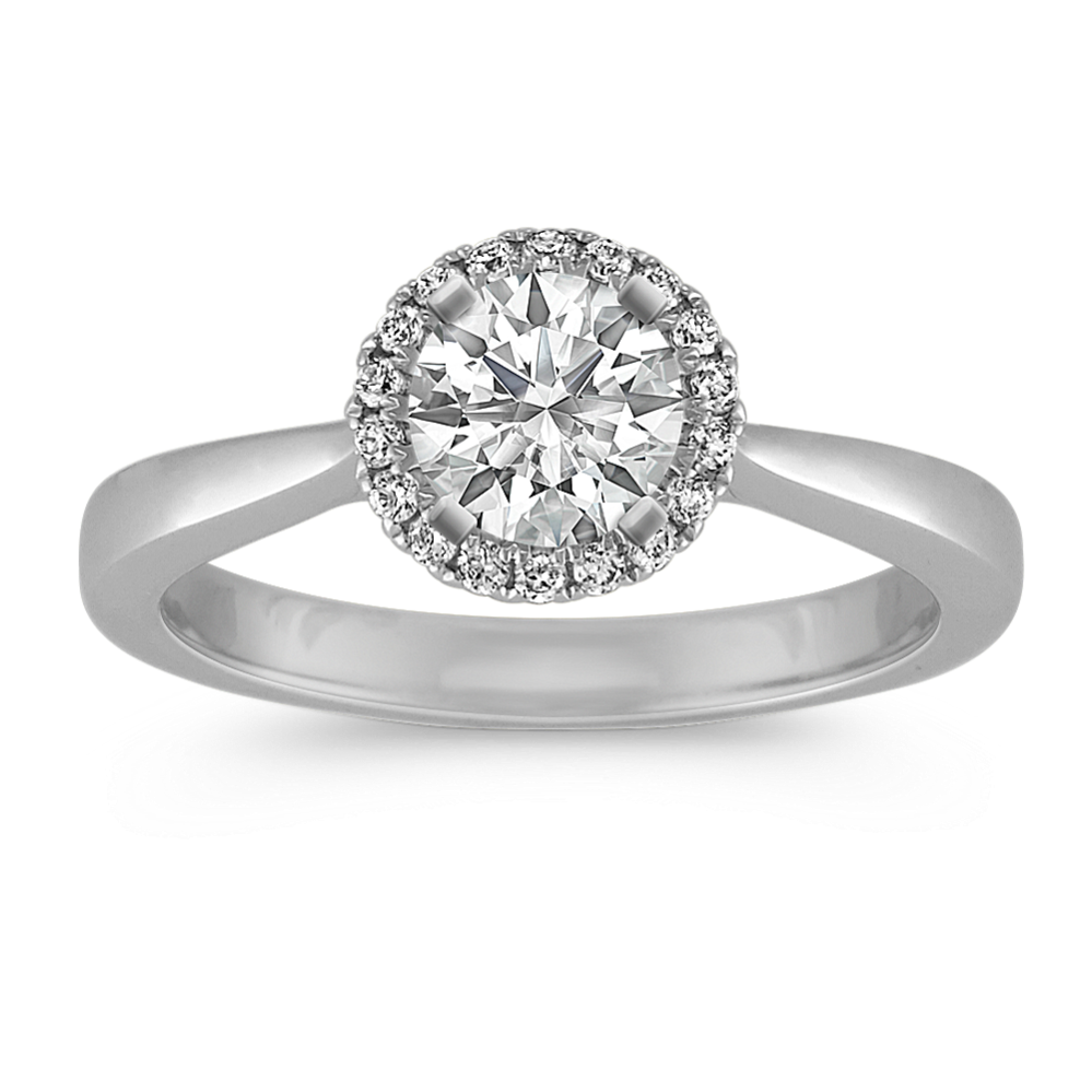 0.5 ct. Natural Diamond Engagement Ring in White Gold