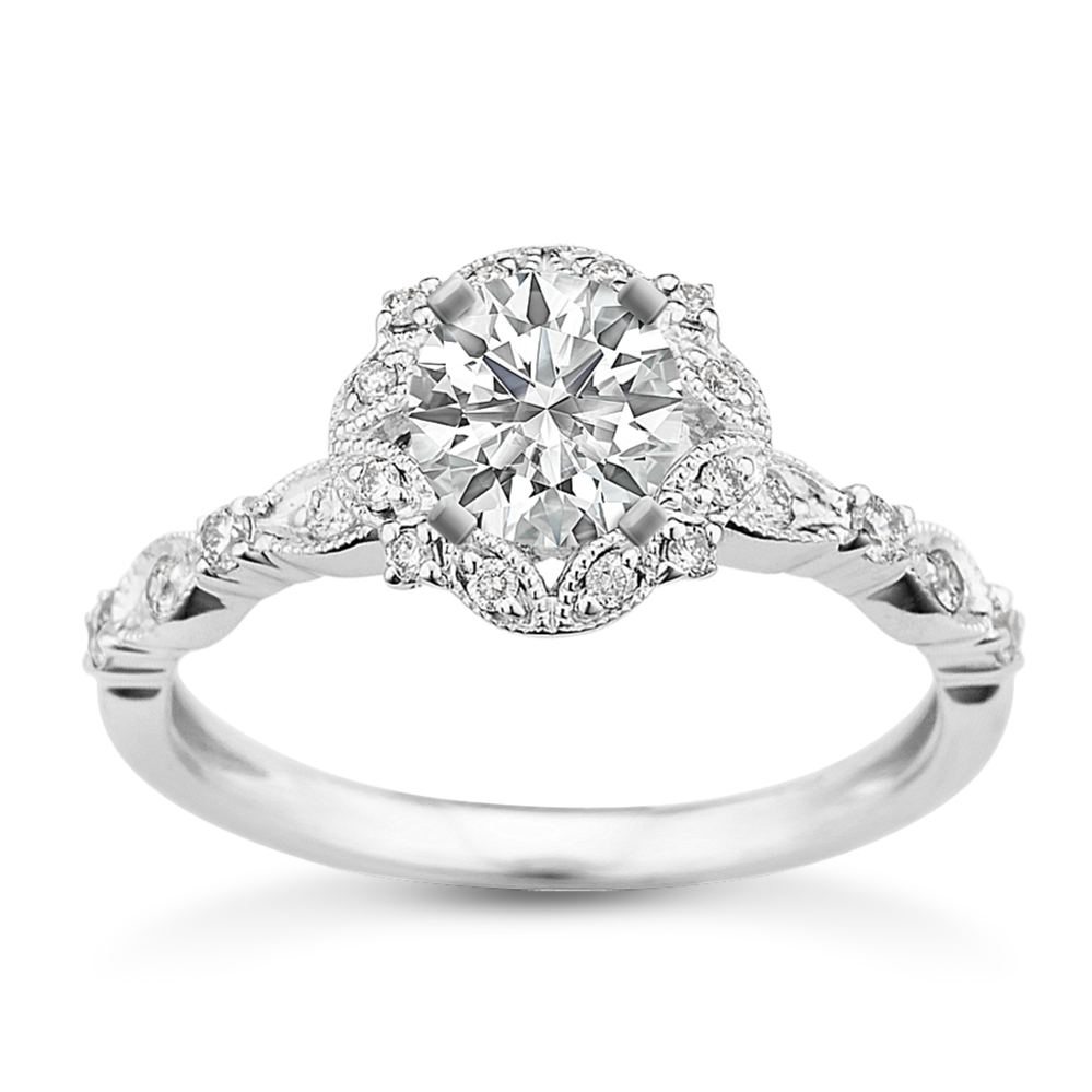 Cecelia Halo Engagement Ring for 0.50 ct Round