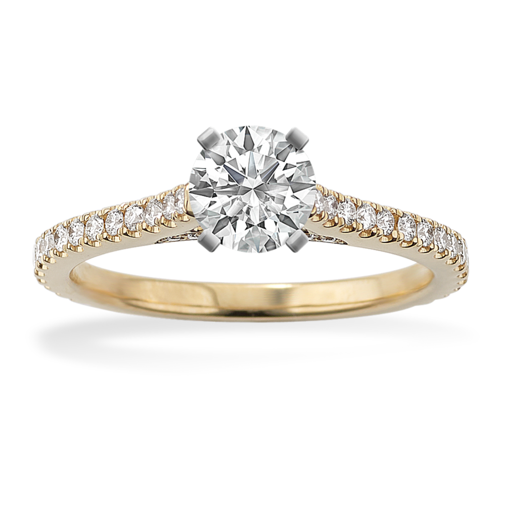 0.5 ct. Natural Diamond Engagement Ring in Yellow Gold