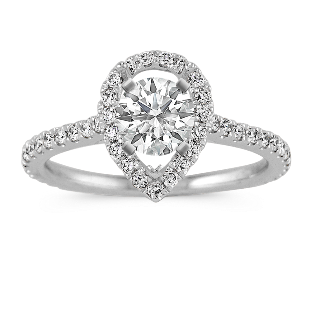 Ella Halo Engagement Ring for 1.50 ct Pear