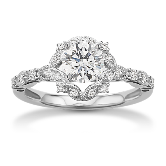 Cecelia Halo Engagement Ring for 0.50 ct Round