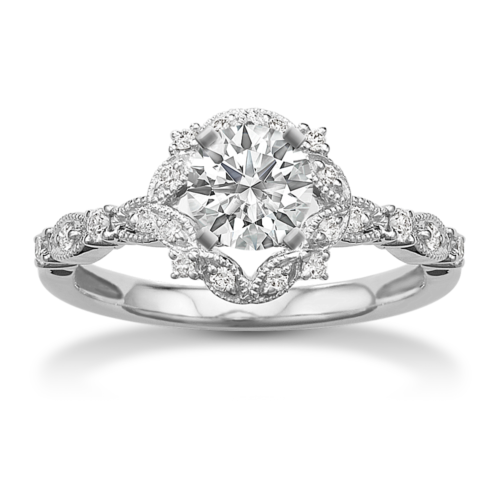 Cecelia Halo Engagement Ring for 0.50 ct Round